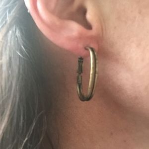Lia Sophia Brushed Gold Hoop Earrings